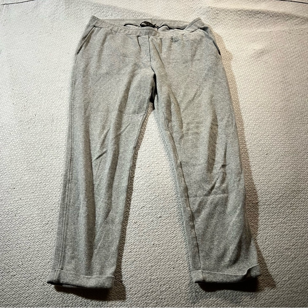 HATCH Gray Women’s Pull On Casual Knit Pants Cuffed Hem Size 2 EUC Pockets